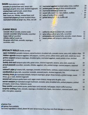   at Shizen Vegan Sushi Bar in San Francisco