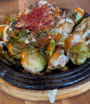 Brussels sprouts  at Shizen Vegan Sushi Bar in San Francisco