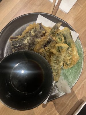 Tempura veggies  at Shizen Vegan Sushi Bar in San Francisco