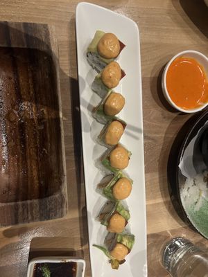 Sushi with hummus. It was okay  at Shizen Vegan Sushi Bar in San Francisco