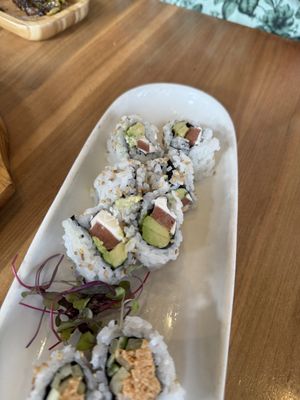 Philadelphia roll it’s ok not awesome   at Shizen Vegan Sushi Bar in San Francisco