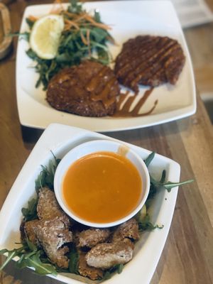 Katsu and Karaage  at Shizen Vegan Sushi Bar in San Francisco