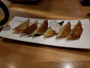 Goyza dumplings at Shizen Vegan Sushi Bar in San Francisco