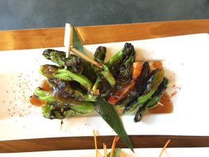 Shishito peppers at Shizen Vegan Sushi Bar in San Francisco