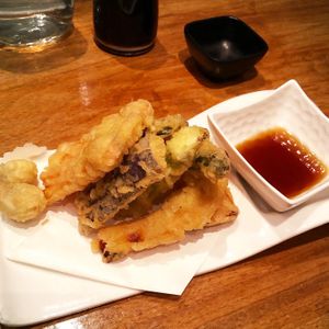 Tempura veggies at Shizen Vegan Sushi Bar in San Francisco