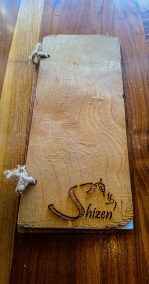 Menu decor. at Shizen Vegan Sushi Bar in San Francisco