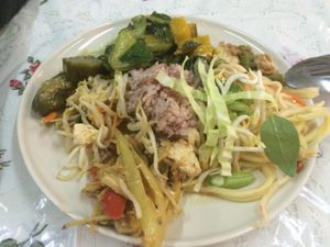 Example for a selection of dishes - and you can go back for seconds! at Jay Vegetarian Restaurant in Bangkok