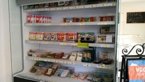 Deli cheese fridge section  at Astrid och Aporna - Cph in Copenhagen