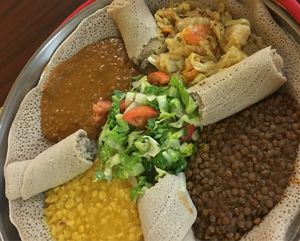 Family platter at Kibrom's in Boise