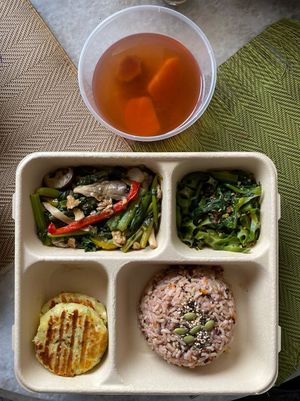  Stir-fry Org Kailan w Duo Mushrooms & Turnip with Carrot Burdock Brown Rice x 1RM 22.00
Item Total
RM 22.00
Delivery Fee
RM 7.00
Grand Total
RM 29.00 at Green Bamboo Organic Shop in Kuala Lumpur
