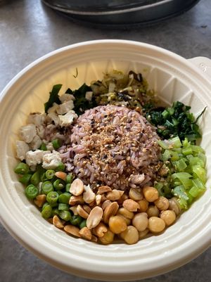 Hakka Lui Cha (Assorted Organic
Vegetables with Brown rice and
Basil Mint Soup) x 1 at Green Bamboo Organic Shop in Kuala Lumpur
