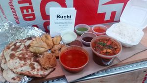 Ruchi Vegetarian Indian Cuisine is really good, Friendly staff, I got take out, it was packaged well, stayed warm and was delicious 
Visited on Aug 12, 2017 I will go back again, I look forward to trying more of their menu at Ruchi Vegetarian Indian Cuisine in Chandler