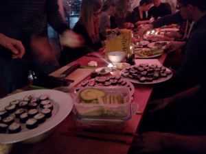 Self made (vegan) Sushi during the event 'großes Raum Sushi essen'  at raum in Witten