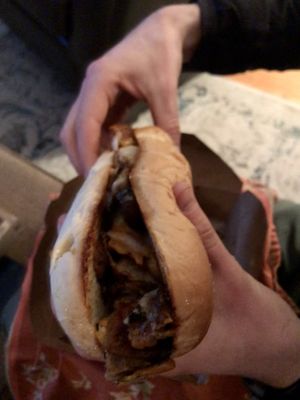 Mushroom melt - lots of cheese  at Quickie Too in Tacoma