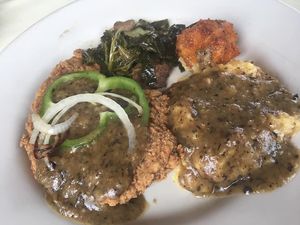 Pepper steak is my fave. This comes with a muffin and a drink during their brunch menu.  at Quickie Too in Tacoma