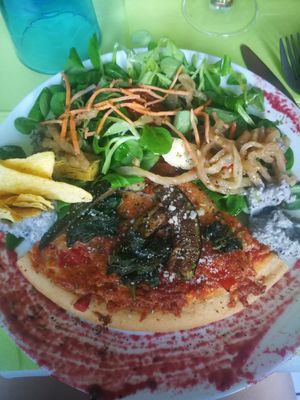 Gluten free pizza! at Arcobaleno Vegetariano in Milan