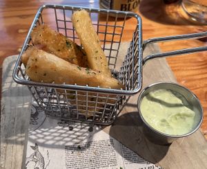 Yucca Fries- I ate some before the phone ate 😅  at Righteous Foods in Fort Worth