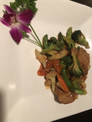 M24 sautéed soy protein with mixed vegetables  at Jujube Tree in Astoria