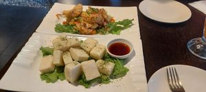 Age tofu and salt pepper mushrooms. at Jujube Tree in Astoria