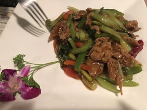 M18 basil soy protein - no zucchini, celery pepper onion asparagus instead   at Jujube Tree in Astoria