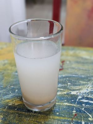 Tamarindo and Flax Seed Juice at Casa Jharikanda in Barranquilla
