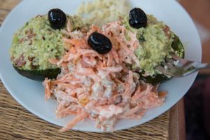 Avocado and carrot salad at Marrakech Henna Art Cafe in Marrakech