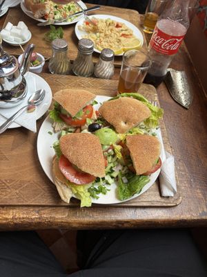 Vegan sandwich (Hummus Base)  at Marrakech Henna Art Cafe in Marrakech