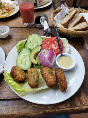 Falafel plate at Marrakech Henna Art Cafe in Marrakech