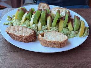 avocado toast  at Marrakech Henna Art Cafe in Marrakech
