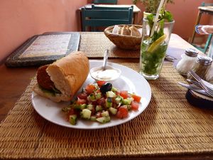 Falafel Sandwich at Marrakech Henna Art Cafe in Marrakech