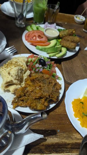 Salad sampler at Marrakech Henna Art Cafe in Marrakech