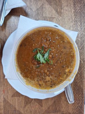 Lentil soup at Marrakech Henna Art Cafe in Marrakech