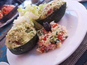 Avocado boats at Marrakech Henna Art Cafe in Marrakech