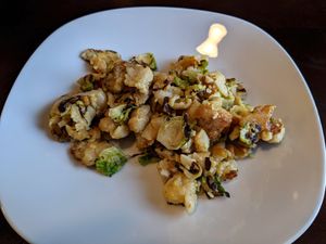 Brussels Mac&Cheese (gf) (replated). at Bistro Vonish Food Truck in Austin