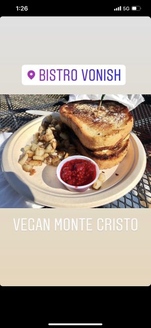 Monte cristo with potatoes   at Bistro Vonish Food Truck in Austin