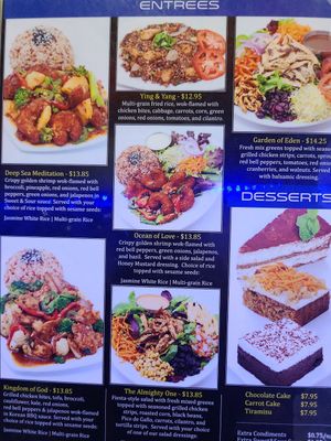 Menu at Vegan Galaxy in Huntington Beach
