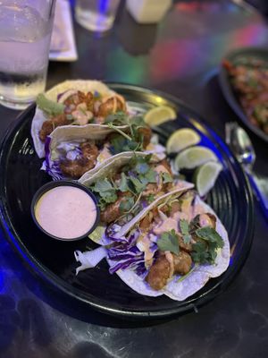 Vegan Shrimp Tacos  at Vegan Galaxy in Huntington Beach