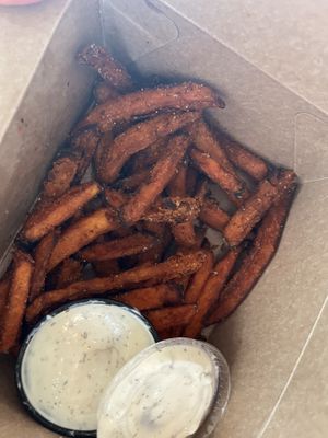 Sweet potatoe fries  at Vegan Galaxy in Huntington Beach