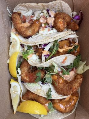 Shrimp tacos   at Vegan Galaxy in Huntington Beach