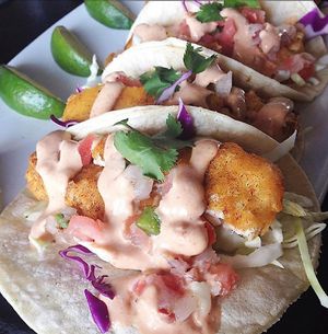 "Fish" tacos at Vegan Galaxy in Huntington Beach