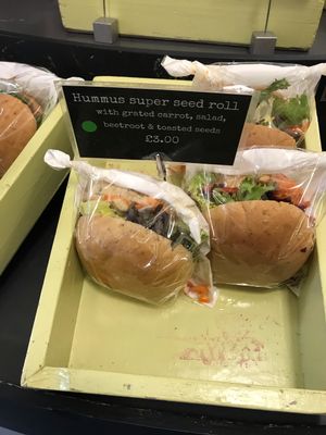 Hummus roll  at Royce Rolls Cafe in Bristol