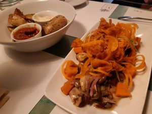 Starters / Ceviche + patatas asadas at VEGA - Luna in Madrid