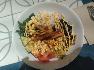 A vegan bowl, good size at VEGA - Luna in Madrid