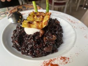 Arroz Negro (Black Rice) at VEGA - Luna in Madrid