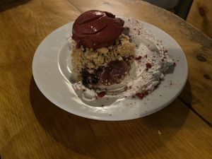 Crumble de pera  at VEGA - Luna in Madrid