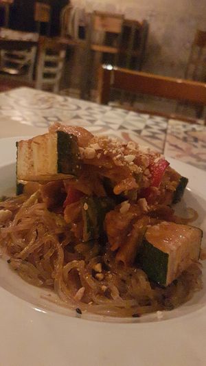 Pinchos de heura - exquisitos at VEGA - Luna in Madrid