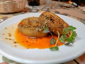 Berenjena en escabeche #Veganuary at VEGA - Luna in Madrid