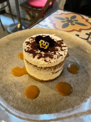 Tiramisu, sadly lacking any tiramisu flavour. Still enjoyable though! at VEGA - Luna in Madrid