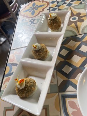 Croquetas de espinacas y queso   at VEGA - Luna in Madrid