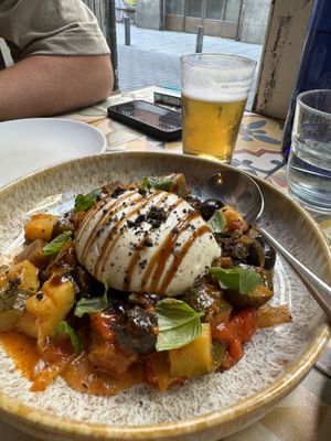 Ensalada de burrata vegan  at VEGA - Luna in Madrid